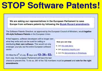 Europa libre de patentes de Software